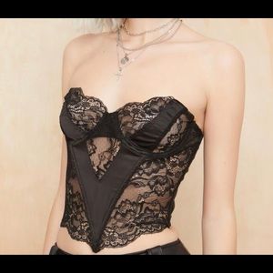 With tags new dolls lill current mood black lace corset top